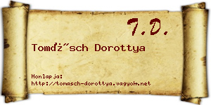 Tomásch Dorottya névjegykártya